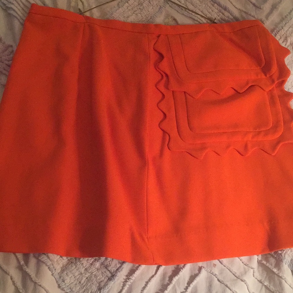 Victoria Beckham orange miniskirt